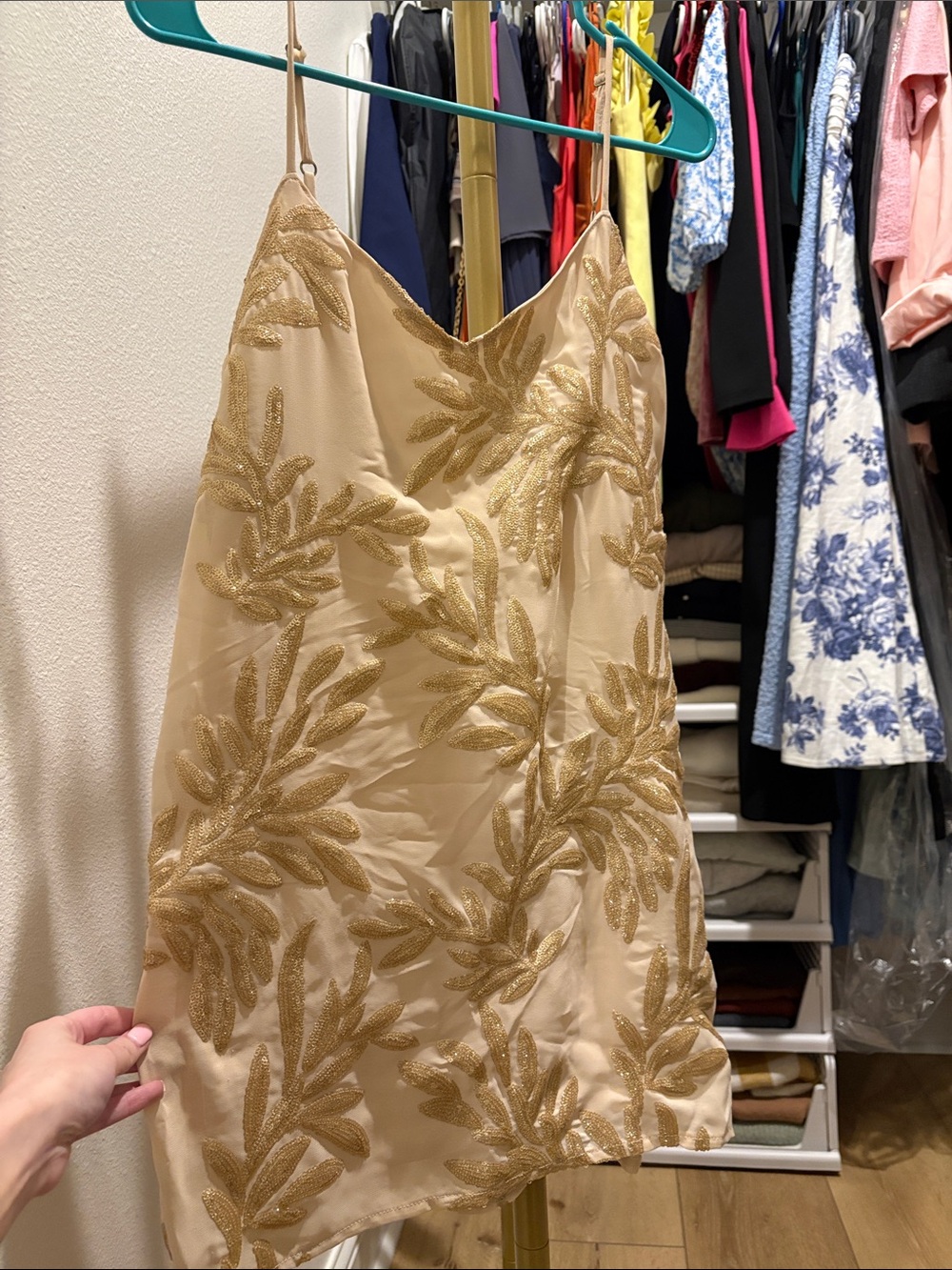 Show Me Your MuMu Mini Dress with Gold Leaf